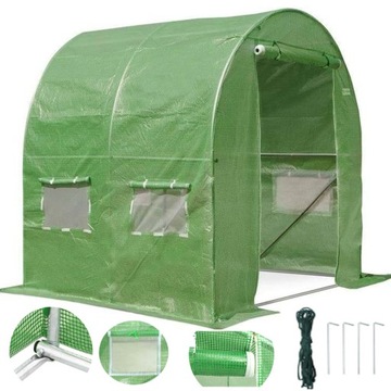TUNEL FOLIOWY OGRODNICZY 2x2x2 m FOLIA 4m2 SZKLARNIA NA WARZYWA OWOCE UV-4