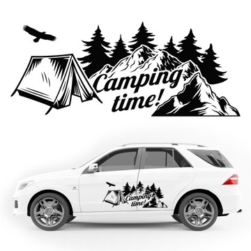 Naklejka KAMPER auto CAMPING namiot GÓRY 100x41 cm