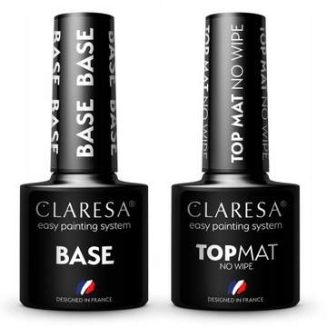 CLARESA BAZA pod lakier HYBRYDOWY + TOP MAT
