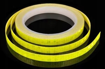 ЛЕНТА СВЕТООТРАЖАЮЩАЯ САМОКЛЕЯЩАЯСЯ ПРЕДУПРЕЖДАЮЩАЯ ДЛЯ ВЕЛОСИПЕДНО-МОТОШЛЕМА, ЖЕЛТАЯ 8М