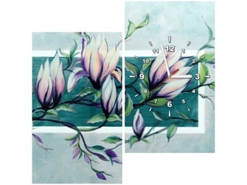 60x60cm Zegar Słodycz magnolii jasnej zieleni obra