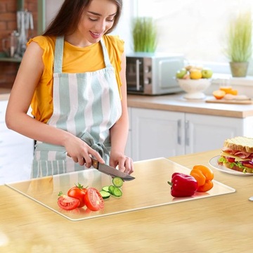 БОЛЬШАЯ АКРИЛОВАЯ РАЗДЕЛОЧНАЯ ДОСКА ДЛЯ СЫРА, РЫБЫ, ОВОЩЕЙ, МЯСА, 45Х35СМ