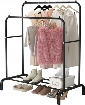 ДВОЙНАЯ ВЕШАЛКА ДЛЯ ОДЕЖДЫ СТАБИЛЬНАЯ ПОДСТАВКА ШКАФ ДЛЯ ОБУВИ