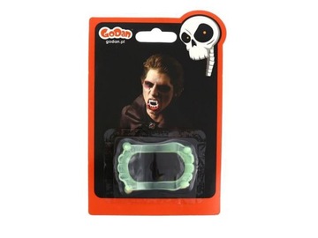 Клыки вампира, светящиеся в темноте зубы Хэллоуина