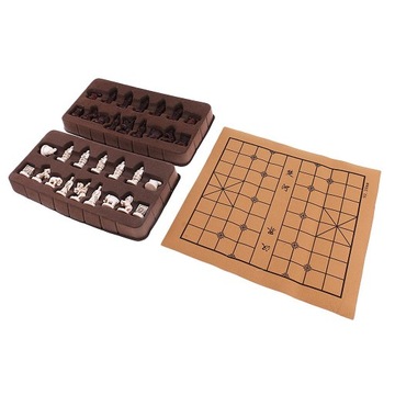 Retro chińskie szachy terakotowe kawałki armii XiangQi