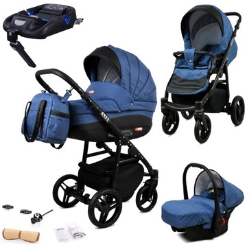 Wózek 4w1 dziecięcy BabyLux AXEL ALU + baza ISOFIX