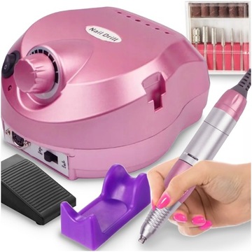 FREZARKA DO PAZNOKCI MANICURE + ZESTAW FREZÓW MOCNA 80W