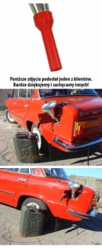 Металлическая воронка с пластиковым наконечником, наклоненная