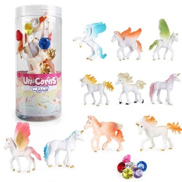ZESTAW FIGURKI DUŻE ZWIERZĘTA JEDNOROŻCE UNICORN POJEMNIK XXL FARMA WOOPIE