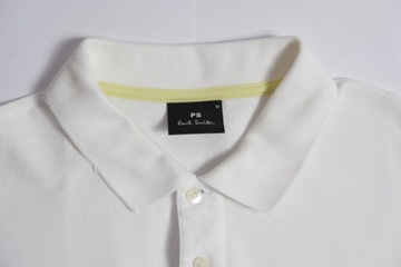 PS PAUL SMITH__BIAŁA KOSZULKA POLO PREMIUM LOGO__M