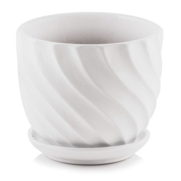 Biała doniczka ceramiczna z podstawką Polnix 14