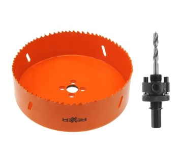 БИМЕТАЛЛИЧЕСКАЯ КОРОНОЧНАЯ ПИЛА 152 ММ + ДЕРЖАТЕЛЬ ДЛЯ БИМЕТАЛЛИЧЕСКИХ КОРОНОЧНЫХ ПИЛОВ 32-200 ММ