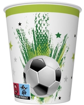 KUBECZKI PAPIEROWE Football PIŁKA NOŻNA 250ml 8szt