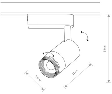 ТРЕКОВЫЙ СВЕТ 7626 PROFILE ZOOM LED 9W ТРЕКОВЫЙ СВЕТ