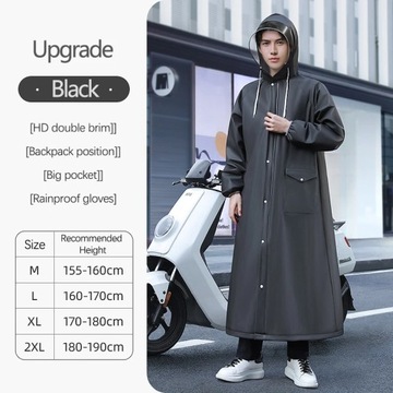 New Raincoat Long Full Body Waterproof MTB Road Bicycle Single Ride EVA