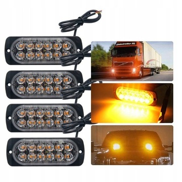 4XŚWIATŁO OSTRZEGAWCZE LAMPA drzwi samochodu 12LED