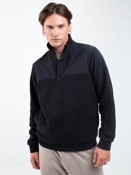 BIG STAR BLUZA MĘSKA POLAROWA ZE STÓJKĄ CZARNA ARACLEY 906 XL