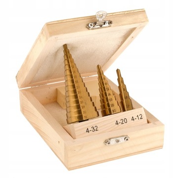 НАБОР СТУПЕНОЧНЫХ КОНИЧЕСКИХ СВЕРЛ ПО МЕТАЛЛУ 4-32ММ