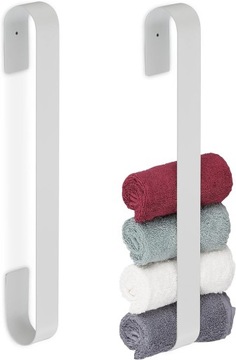 Relaxdays Wieszak na ręczniki, zestaw 2 szt. BIAŁE
