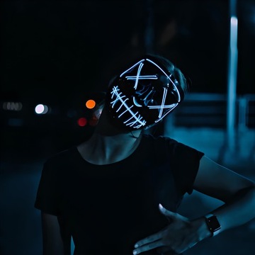 СВЕТОДИОДНАЯ МАСКА СВЕТЯЩАЯСЯ СВЕТОДИОДНАЯ ЧИСТКА ВЕЧЕРИНКИ НА ХЭЛЛОУИН