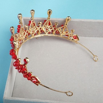 KORONA TIARA KORONA Z KAMIENIAMI ŚLUBNYMI AKCESORIA DO WŁOSÓW LUKSUSOWE NAKRYCIE GŁOWY