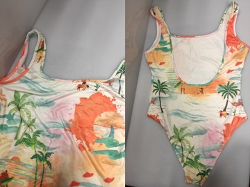 SHEIN Gładkie body w nadruk okrągły dekolt M (38)