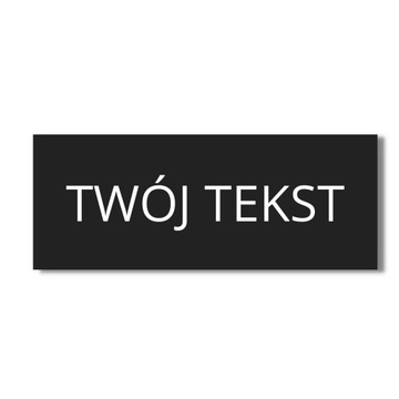 TABLICZKA ALUMINIOWA CZARNA TWÓJ WŁASNY TEKST 20x10 SZYLD NAPIS NA ŚCIANĘ