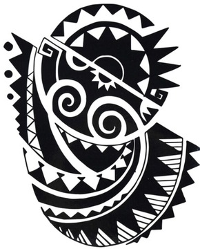 Tatuaż ręka noga zmywalny motyw tribal fake tattoo słońce aztek aztecki