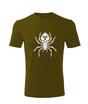 Koszulka T-shirt męska D380 BIOHAZARD PAJĄK TARANTULA khaki rozm XS