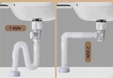 ZESTAW: KOREK KLIK-KLAK bez PRZELEWu Biały + SYFON UMYWALKOWY DO UMYWALKI