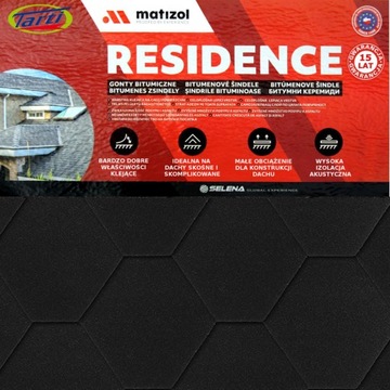 MATIZOL Гонт Битум ШЕСТИГРАННЫЙ ГРАФИТ 3 м2 РЕЗИДЕНЦИЯ ТОЛЩИНА САМОВУЛКАНИЗАЦИЯ