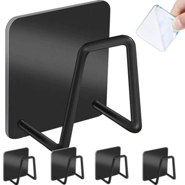 КРЮЧОК НАСТЕННАЯ МЕБЕЛЬНАЯ ВЕШАЛКА ДЛЯ ОДЕЖДЫ ЧЕРНАЯ 4x