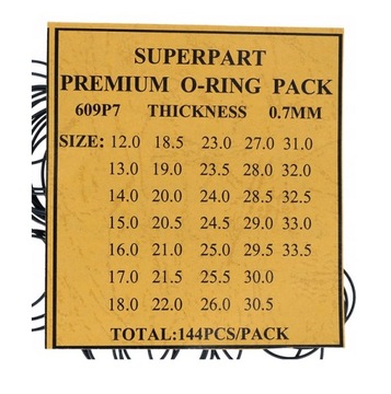 USZCZELKI O-RING grubość 0,7 MM KOMPLET 144 sztuk