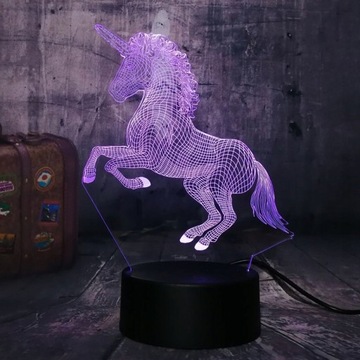 ЕДИНОРОГ НОЧНИК ЕДИНОРОГА 3D LED + ПУЛЬТ ДУ