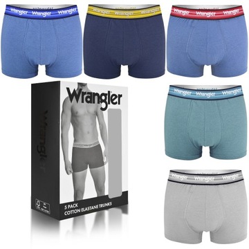 WRANGLER Bokserki Męskie TRUNK Bawełna 5 sztuk 22135 Wielokolorowe Rozmiar