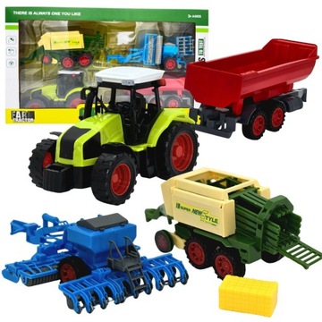 ZESTAW XL FARMA CIĄGNIK TRAKTOR MASZYNY ROLNICZE WYWROTKA SIEWNIK PRASA