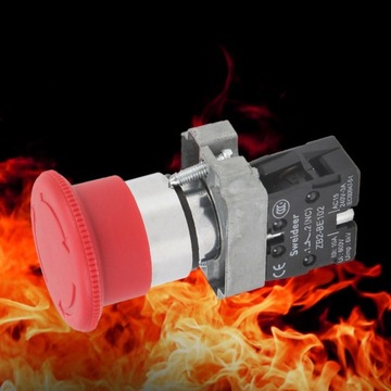 PRZYCISK BEZPIECZEŃSTWA AWARYJNY GRZYBEK METALOWY XB2 BS542 CZERWONY TRWAŁY