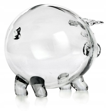 ПРОЗРАЧНАЯ большая стеклянная копилка СВИНКА в ПОДАРОК ​​Шкло-Кросно