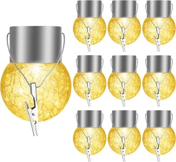 lampy solarne do zawieszania na zewnątrz, zestaw 10 lamp