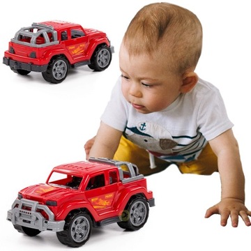 SAMOCHÓD TERENOWY JEEP CZERWONY TERENÓWKA LEG