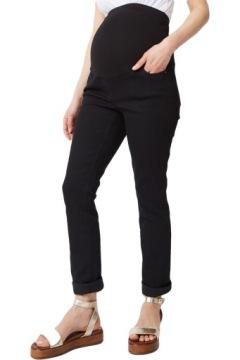Черные прямые джинсы для беременных с вставками из органического хлопка S 36