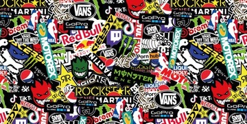 STICKERBOMB MONSTER VANS DC 100x50cm 1x tapeta
