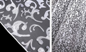 Узор шторы на органзе с свинцом, высота 280 см, белый