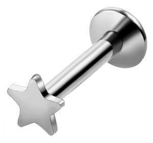 Kolczyk Labret gwiazdka srebrna helix lobe 1,2/6/4