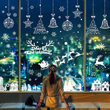 NAKLEJKI ŚWIĄTECZNE NA OKNO SZYBĘ DEKORACJE ŚWIĘTA OZDOBY DLA DZIECI
