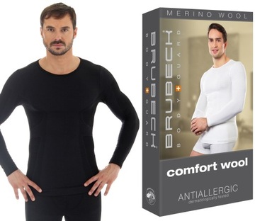 CIEPŁA KOSZULKA MĘSKA Z WEŁNY Brubeck MERINO -2XL