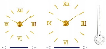 3D НАСТЕННЫЕ ЧАСЫ ЗОЛОТОЕ ЗЕРКАЛО наклейка XXL DIY Большие часы 70-130 см