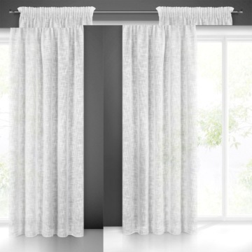 Штора 140х270 Руби белый, готовая на ленте в экостиле