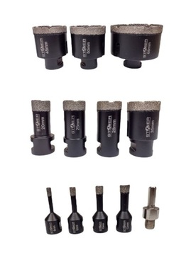 ZESTAW OTWORNICA WIERTŁO DIAMENTOWE DO GRESU 6-68 11 el + adapter
