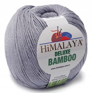 BAMBOO włóczka BAMBUS BAWEŁNA 100g siwa 36